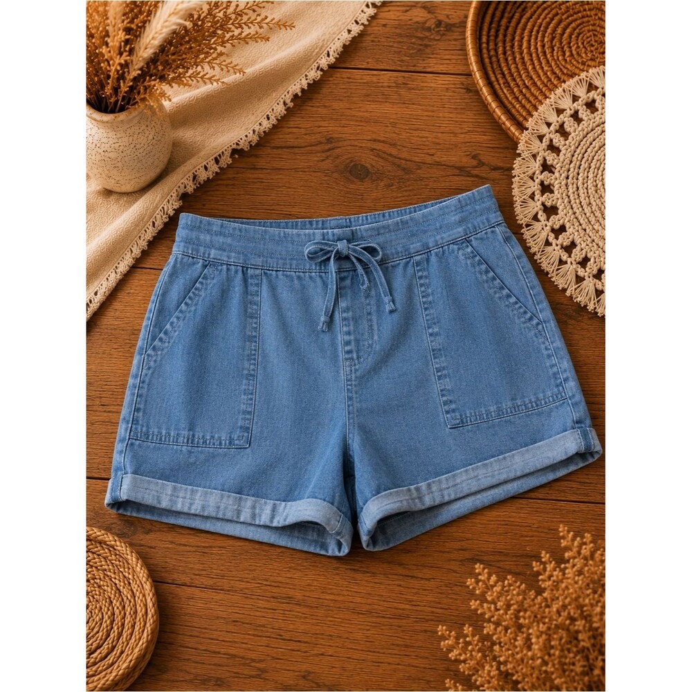 Como Vintage Women's Blue Denim Shorts Large